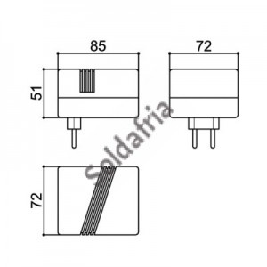 Caixa Patola CF-085/2 51x72x85mm Caixa Patola CF-085/2 51x72x85mm